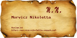 Morvicz Nikoletta névjegykártya