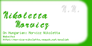 nikoletta morvicz business card